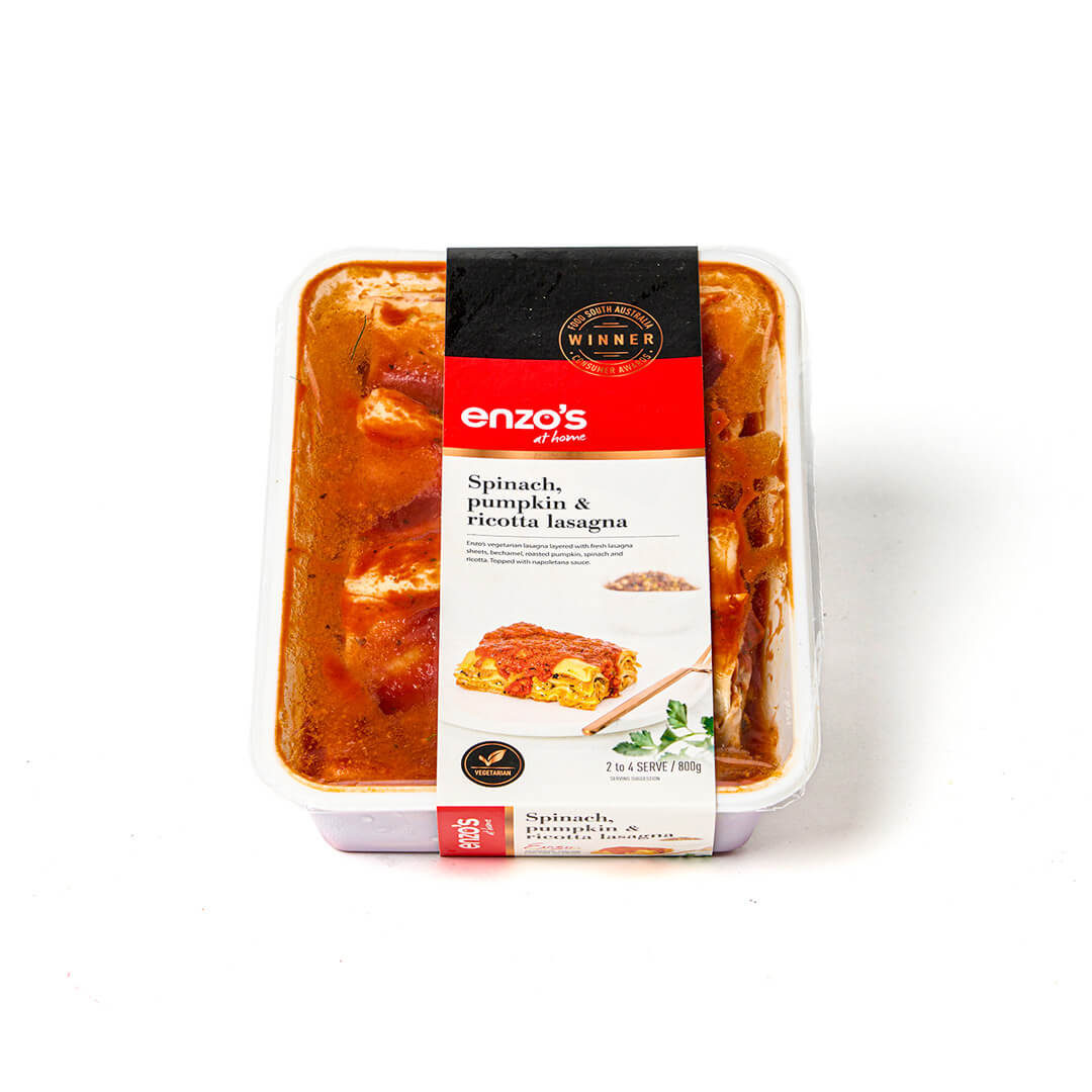 Enzo's Spinach, Pumpkin & Ricotta Lasagna (2-4 Serves)