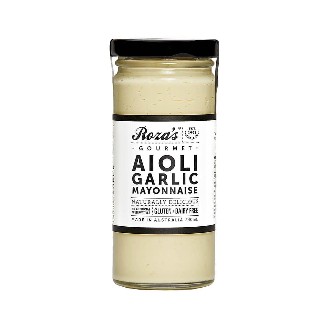 Aioli Garlic Mayonnaise Roza's Gourmet Gluten & Dairy Free 240ml