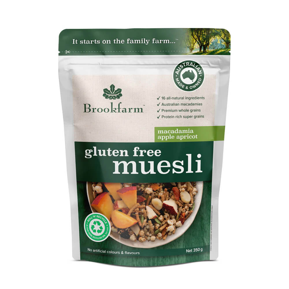 Muesli Brookfarm Natural Apple Apricot Macadamia 500g