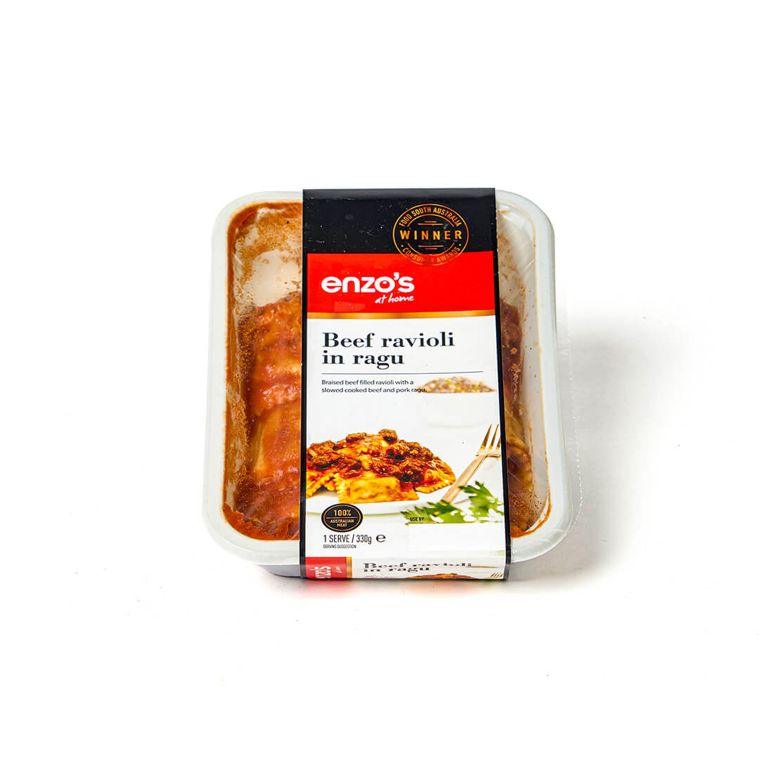 Enzo's Beef Ravioli with Ragu (Single Serve)