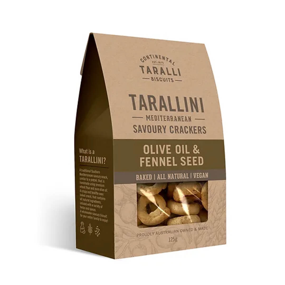 Continental Taralli Biscuits - Vegan Olive Oil & Fennel Seeds 125g