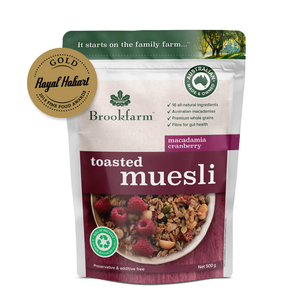 Muesli Brookfarm Toasted Cranberry and Macadamia 500g