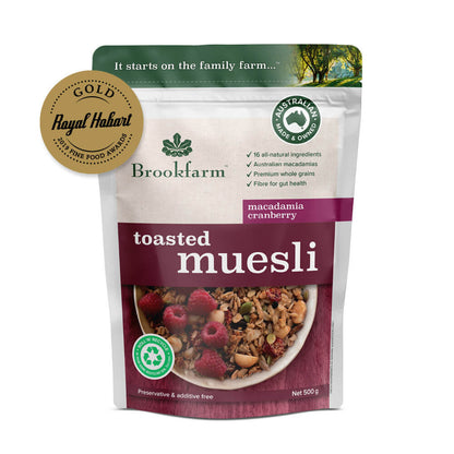 Muesli Brookfarm Toasted Cranberry and Macadamia 500g