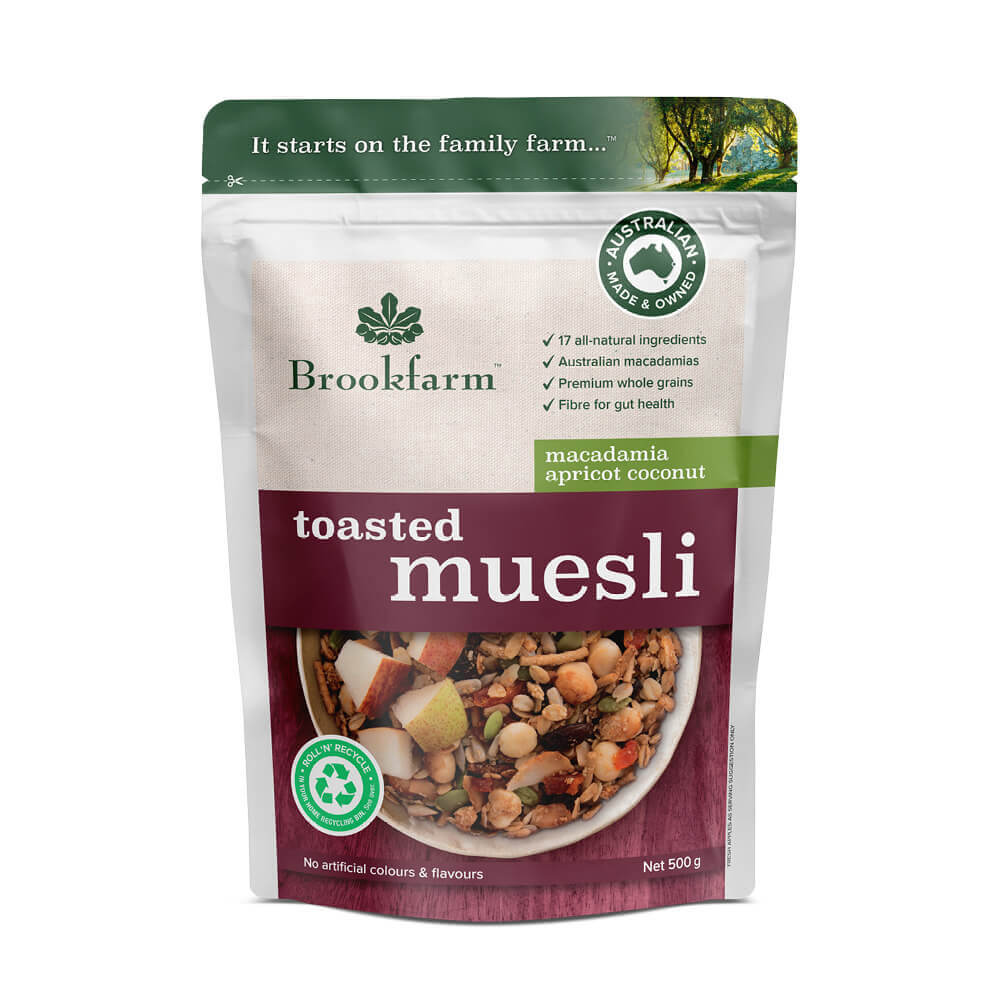 Muesli Brookfarm Toasted Apricot Coconut Macadamia 500g